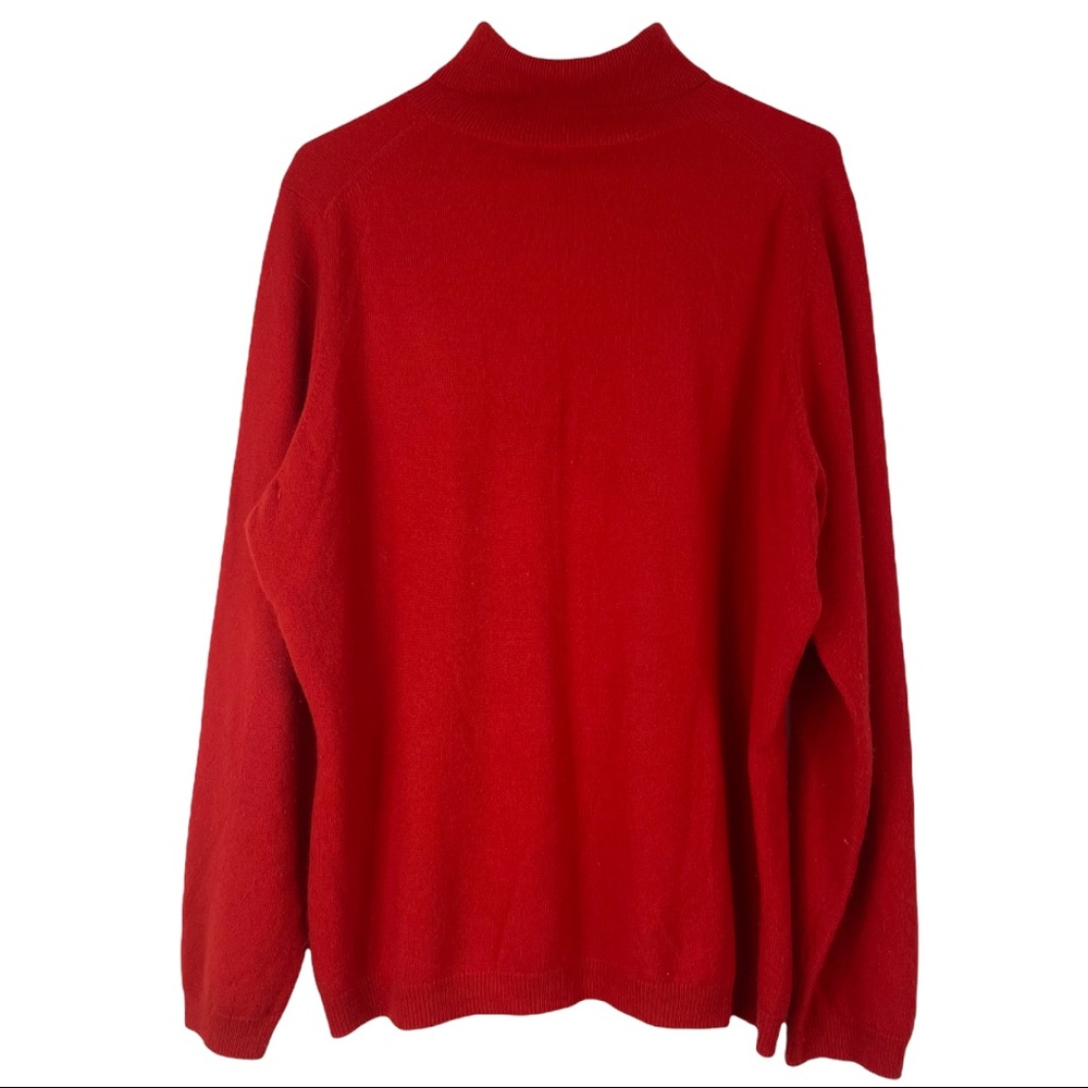 PURE COLLECTION Red 100% Cashmere Turtleneck